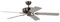 Pepeo Ventilateur de plafond sans éclairage Potkuri, argent patiné, pâles réversibles blanc / osier, 132 cm