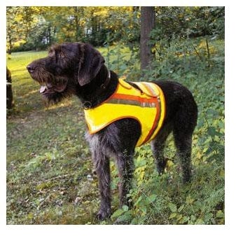 Reflektorweste für Hunde, Hunde-Warnweste AKAH Größe 1 für Teckel: Halsumfang Gelb