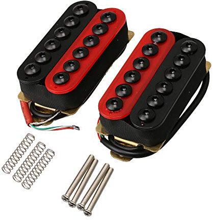 Yibuy Red and Black Metal HOC-BK+RD TMB Double Coil Humbucker-Tonabnehmer für Humbucker-Hals