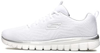 Skechers Graceful Get Connected Regular, Zapatillas Mujer, White Silver, 36.5 EU