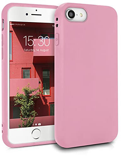MyGadget Hülle kompatibel mit iPhone SE 2022 | 2020 | 7 | 8 - robuste Handyhülle TPU Case Slim Silikonhülle - Back Cover Kratzfest Schutzhülle matt Rosa