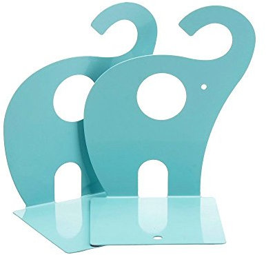 Binnan 1 Paar Karikatur Elefant Buchstütze,Niedlich Deko Buchstützen für Büro Schule(Blau)