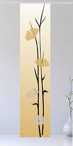 Flächenvorhang Ginkgo Gold 2, 260 cm hoch, 60 cm breit - Schiebevorhang - Schiebegardine - Pastellfarben - tolles Motiv