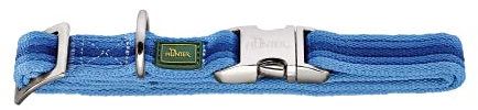 HUNTER DAVAO ALU-STRONG Halsung, Halsband für Hunde, Nylon, Aluminium Steckverschluss, Streifen, L, blau