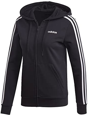 adidas Womens' Essentials 3-Stripes Full Zip Hooded Tracksuit Jacket