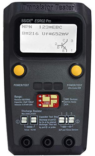 Bside ESR02 PRO Digitaler Transistoren-Tester, SMD, Messgerät für elektronische Komponenten, Diode, Triode, Kondensator, Mosfet, Prüfgerät für Widerstand, Induktivität, LCR, ESR
