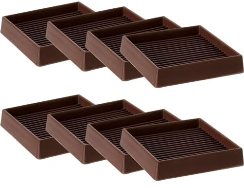 CalPalmy 3X3 Square Rubber Furniture Caster Cups with Anti-Sliding Floor Grip (Set of 8) - Customer Trusted Floor Pads for Furniture Legs and Furniture Floor Protectors