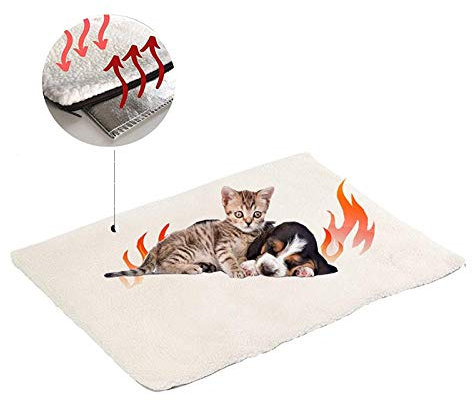 Manta autocalentable para Gatos & Perros,Manta Eléctrica para Mascotas Prueba de Agua Almohadillas,Manta térmica,sin Electricidad y baterías, Cojín de Calor,ecológico,60x45 cm
