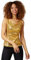 dressforfun Pailletten Top Damen, Glitzer Oberteile Damen, Pailletten Oberteil Damen, Disco Kostüm Damen, sexy Faschingskostüme, Party Oberteil Damen, Party Top, Galaxy Kostüm Damen - Gold, S