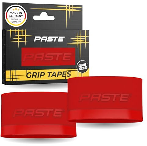 PASTE ® Schienbeinschonerhalter Fußball Silikon Herren, Damen, Kinder Rot - Halterung für Fussball Stutzen als Schienbeinschoner Halter - Stutzen-Halter, Grip Tapes für Fußballstutzen, Knöchelband