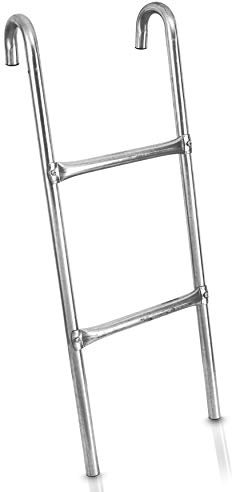 Outdoor Trampoline Access Safety Ladder - 2 Step Weather Resistant Galvanized Steel Trampoline Climbing Ladder - for SereneLife Outdoor Trampoline Models SLTRA10BL and SLTRA10PNK - SereneLife SLTRALDR
