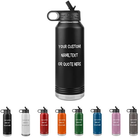 Botella de agua personalizada de 32 onzas con nombre, vaso personalizado con citas, textos para mujeres y hombres, vaso personalizado de oficina para bebidas, vaso único personalizado para adultos con