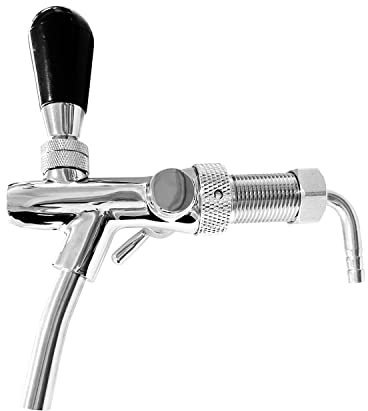HEZHU Bierkopfzubehör Chrome verstellbarer Bierhahn, G5/8 Fadenverstellbares Bierhahn für Home Bar Restaurants