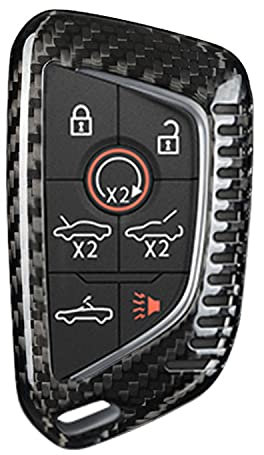 M.JVisun Véritable Fibre de Carbone Porte-clés Clef Auto Coques de Clés pour Chevrolet Corvette C8 2020-2023 Protecteur de Clé de Voiture - Noir