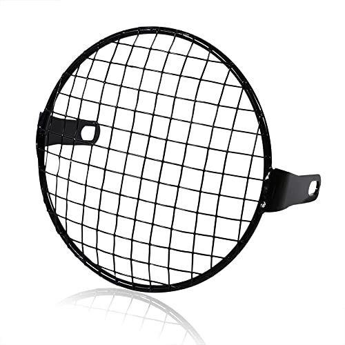 KIMISS Motorrad Scheinwerfer Grillbezug, Royal Enfield Interceptor 650 GRIGLIA FARO 7 Scheinwerfer Grill Himalayan Cafe Racer Cover Motorrad SCR850 16.5 cm.