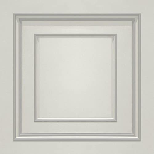 Amara Panel Vinyl Wallpaper Off White/Silver Belgravia 7388