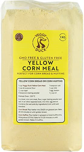 Veggy Duck - Yellow Corn Meal (1Kg) Fine | Gluten Free | Ideal for Making Corn Bread & Muffins