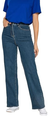 Long Tall Sally - LTS Tall Blue Stretch Wide Leg Jeans - Women's