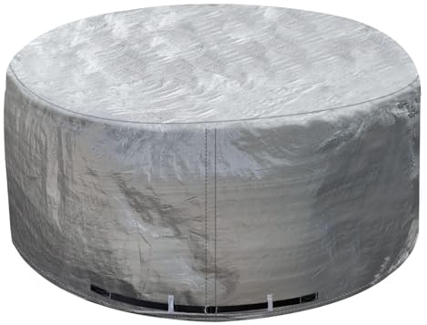UCEDER Runde Whirlpool-Abdeckung, 170 g, Polyethylen, Spa-Abdeckung, wasserdicht und UV-Schutz, Whirlpool-Sonnenschutz (203,2 cm (T) x 35 (H), Silber)