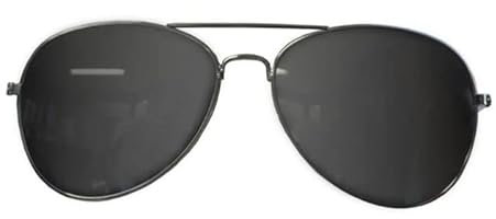 PARTY DISCOUNT NEU Brille Polizei/Pilot, schwarz verspiegelt