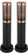 etc-shop Standleuchte Stehlampe Außenbeleuchtung Sockelleuchte rauch Kupfer Außen Garten Stehlampe, Edelstahl Kunststoff, 1x E27, DxH 7,6x45 cm, 2er Set