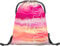 Baagl Turnbeutel für Mädchen - Sportbeutel für Kinder, Teenager - Schule und Sport Schuhbeutel, Sportsack mit Reflektiven Elementen (Skate Pink Stripes)