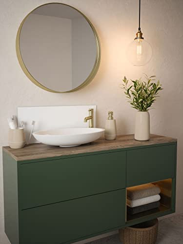 Matt White Glass Splashback - Bathroom Sink Back Panel - 250mm x 600mm x 4mm