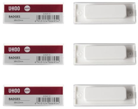 INGJIA 6 Pack Placa Identificativa Uniforme,Identificación Placa Nombre Trabajo Etiquetas de Identificación Magnética Placas Nombre Uniforme para Nombre Rop(71.6 * 25.9mm)