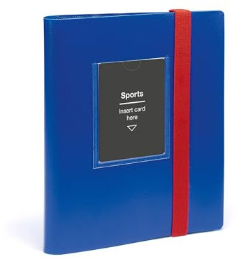 Leuchtturm 369509 TCG Album Slim Small - mit 20 Hüllen für 160 Sport Trading Cards Sammelkarten, Softcover blau-rot