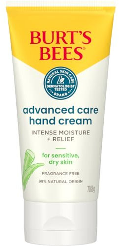 Burt's Bees Advanced Care Crema de manos para piel muy seca y agrietada, con hidratación y alivio intensos, con cera de abejas y manteca de karité de 70 ml