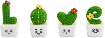 4 Pezzi Figurina Resina Cactus Miniatura, Figurina di Cactus Piccola, Miniature Ornamenti Giardino Cactus, Decorazione di Automobili Cactus per Automobili Interni Cashboard Tavolo da Casa