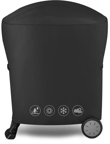 Weber Q1000/Q2000 - Copertura per griglia, resistente, 600D, impermeabile, per serie Q1200, Q2200, Q2400, misura 81,3 x 43,2 x 88,9 cm, con prese d'aria, colore: nero