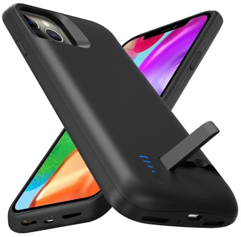 Giabuao Coque batterie pour iPhone 12/12 Pro, véritable étui de charge prolongé, 8 500 mAh, coque de protection portable avec batterie pour iPhone 12/12 Pro, 6,1, noir