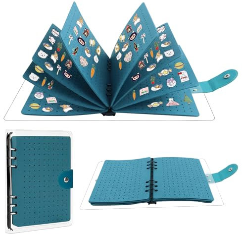 GeluEla Expositor de broches,8 Páginas Expositor con Broches de Esmalte de Fieltro,Puede Contener Hasta 350 pines,Pin Display Organizer con Carcasa de PVC,Pin Badge Display Felt Badge Storage (Blau)