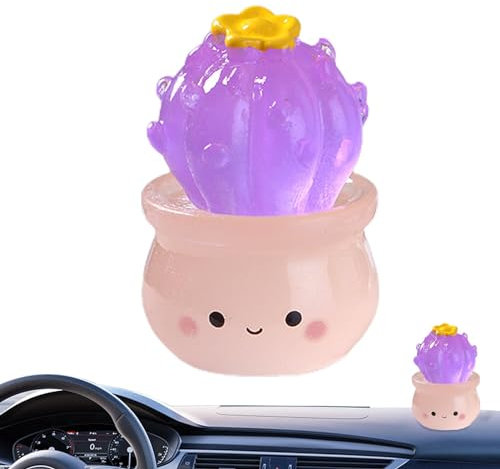 Cactus phosphorescent – Mini cactus en pot | Accessoires de jardin féérique, décoration de voiture, décoration d'intérieur pour salon, chambre à coucher