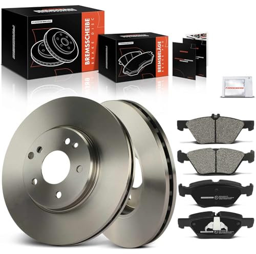 Frankberg 2x Bremsscheiben + 4x Bremsbeläge mit Bremsenschmiermittel Vorderachse Kompatibel mit Crossfire 2003-2008 CLK C208 320 430 1997-2002 SLK R170 320 2000-2004 Replace# 2034210512