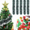 HTTYHT 5 Stück Girlande Weihnachten 2M Weihnachtsdeko Girlanden Weihnachten Lametta Girlande Tannengirlande Girlande für Weihnachtsbaum Outdoor Weihnachtsdeko für Kaminsims Treppe Kamin-Grün/Weiß