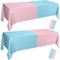 PTECDROTS Lot de 2 nappes rectangulaires de couleurs assorties pour révélation du sexe - Rose et bleu - Fournitures de fête pour garçon ou fille - 130 x 218 cm