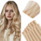 Elailite Injected Tape in Hair Extensions Human Hair - Invisible Skin Weft Remy Natural Real Hair Extension Straight 10 Pcs 20g - #27/613 Dark Blonde Mix Bleach Blonde - 12 Inch