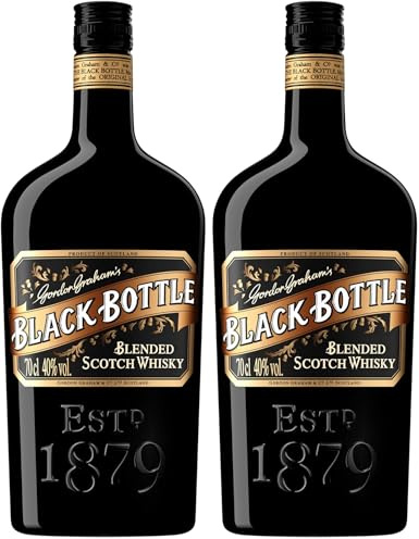Black Bottle Original | Whisky Scotch Blended | 40% ABV | 70 cl | Tourbé avec des notes de miel | Parfait pour les cocktails | Bousculez les règles (Lot de 2)