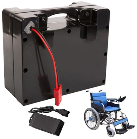 FREEDOH Batterie pour Fauteuil Roulant électrique 24V Batterie au Lithium 24V 15Ah 18Ah 20Ah 25Ah 30Ah 40Ah 50Ah 60Ah Batterie de Remplacement pour Moteur 0-1500W avec Chargeur,24v50ah