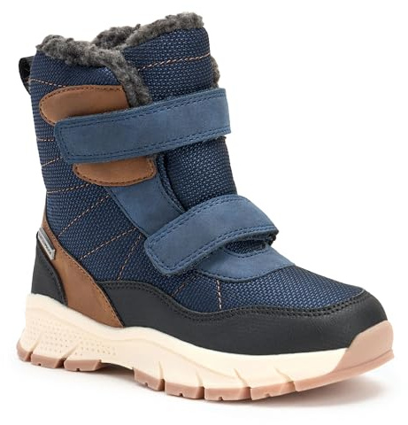 KADVA Stivali de neve per Bambini NEVAD Taglia 28-35 EU Colore Blu Navy Impermeabili Calde e Traspiranti Scarpe Invernali per Bambini Suola Ammortizzante e Antiscivolo con Inserto ORTHIEASE
