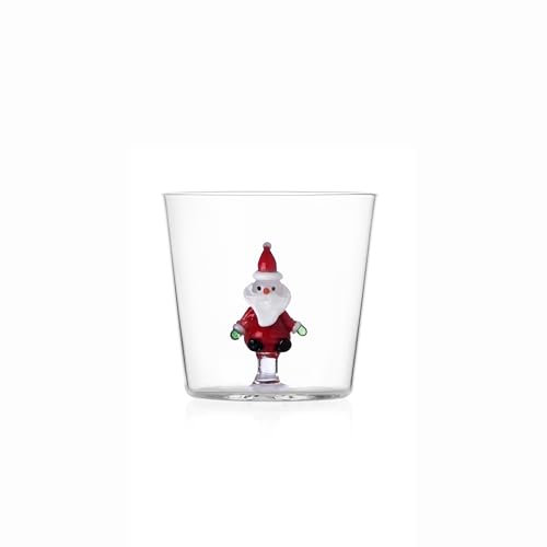 Ichendorf Tumbler in vetro Babbo Natale Santa Claus con sacatola regalo