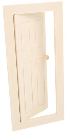 Puerta en miniatura de madera para casa de muñecas 1:12 muebles en miniatura DIY decoración de muebles de madera sin pintar, juguete para niños, accesorio para escena de casa, muñeca, 17,7 x 8 cm