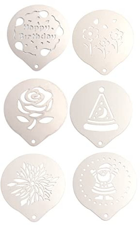 IMIKEYA Latte-art-set 6-teilig Kaffee-schablonen Aus Edelstahl Cappuccino-art-vorlagen Für Latte-druck