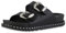 VAN HILL Damen Pantoletten Flach Nieten Bequem Schuhe 216844 Schwarz Robust 38