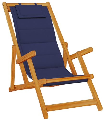 vidaXL Chaise de Plage avec Coussin 2 pcs Marron 61.5 x 123 x 82cm, Chaise Longue de Jardin réglable, Pliable et Portable, siège Moderne extérieur, Fauteuil de Plage Robuste