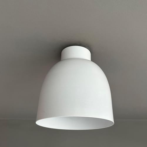 bamyum Deep Pendelleuchte Weiß, 1 Flammige Metall Hängelampe Ø17 cm, E27 Lampe Wohnzimmer, Lampenschirm Hängeleuchte, Deckenlampe, Wohnzimmer Pendellampe, Esstischlampe