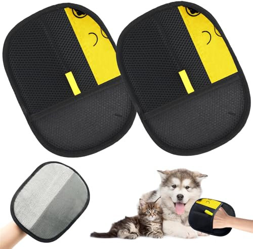 Bukbas Fellmagnet Handschuh Katzenhaare, 2 Stück Fellhandschuhe Fingerlos Katze Fell Magnet Handschuh, Pet Hair Remover Glove, Katzenbürste Katzen Handschuhe Fellpflege Für Glattes und Gesundes Fell