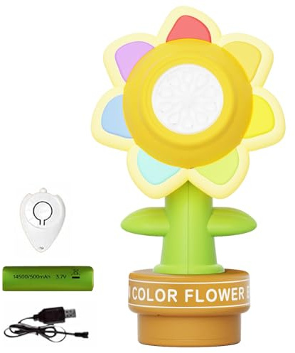 Honk Activated Bubble Machine, Auto Sonnenblumen Seifenblasenmaschine mit Fernbedienung, Wiederaufladbare tanzende Sonnenblumen-Seifenblasenmaschine, Leuchtendes Automatische Blasenmacher für Autos